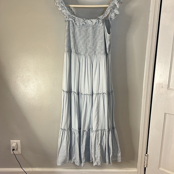 Striped Ruffle Off-Shoulder Dress - Picture 2 of 6